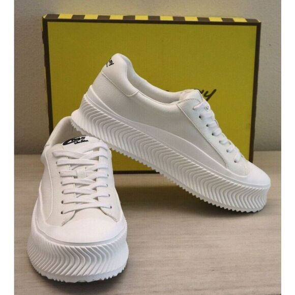 Circus NY x Sam Edelman Women's Sz 10M White Tatum Wavy-Ribbed Flatform Shoes - Picture 1 of 14